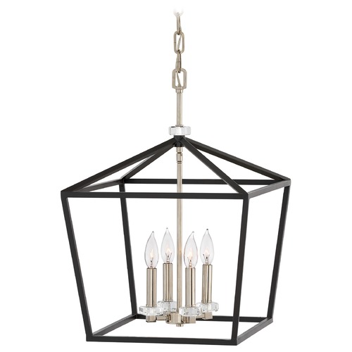 Hinkley Stinson 4-Light Black & Polished Nickel Chandelier by Hinkley Lighting 3535BK