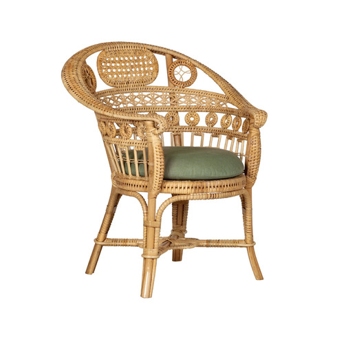 Currey and Company Lighting Eugenie Natural Armchair with Linho Loden Fabric by Currey & Company 7000-1082