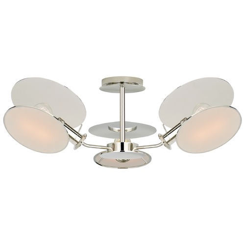 Visual Comfort Signature Collection Thomas OBrien Osiris Semi-Flush in Polished Nickel by Visual Comfort Signature TOB4290PNL