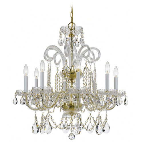 Crystorama Lighting Crystorama Lighting Traditional Crystal Polished Brass Crystal Chandelier 5008-PB-CL-S