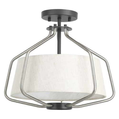 Progress Lighting Hangar Brushed Nickel Semi-Flush Mount by Progress Lighting P350102-009