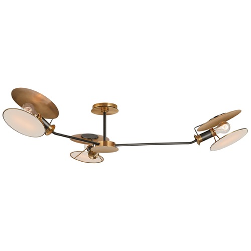 Visual Comfort Signature Collection Thomas OBrien Osiris Semi-Flush in Bronze & Brass by Visual Comfort Signature TOB4291BZHABL