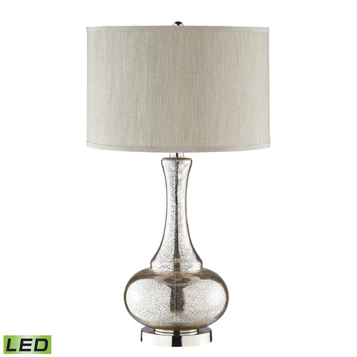 Elk Lighting Elk Lighting Linore Antique Mercury & Chrome LED Table Lamp with Drum Shade 98876-LED