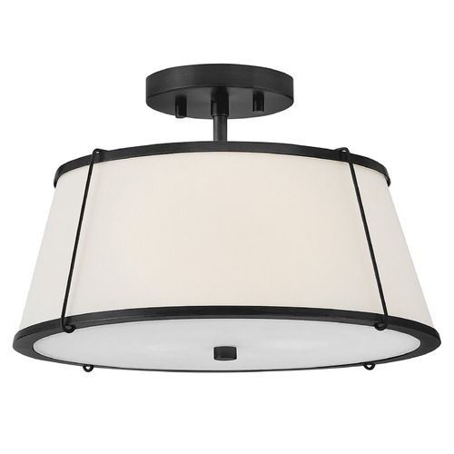 Hinkley Clarke Black LED Semi-Flushmount Light by Hinkley Lighting 4893BK