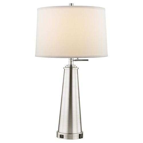 Design Classics Lighting Design Classics Denali Satin Nickel Table Lamp with White Drum Shade DCL 6990-1-09 SH7212