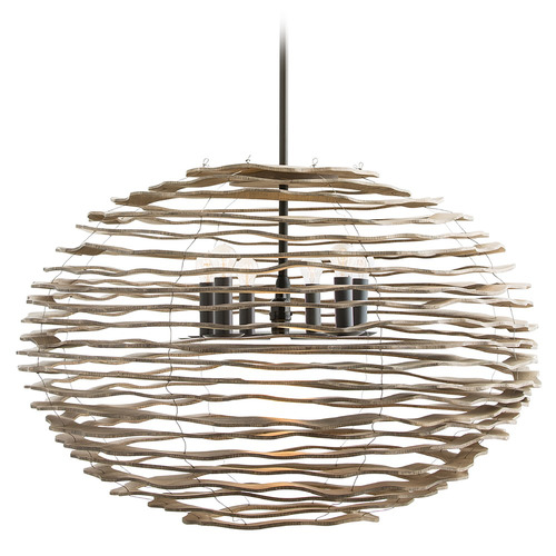 Arteriors Home Lighting Rook 35-Inch Large Pendant in Natural Stained Wood by Arteriors Home 45100