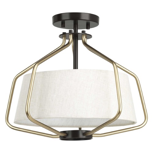 Progress Lighting Hangar Antique Bronze Semi-Flush Mount by Progress Lighting P350102-020
