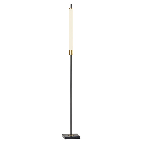 Adesso Home Lighting Adesso Home Piper Black and Antique Brass LED Floor Lamp with Cylindrical Shade 4191-01