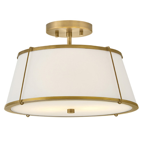 Hinkley Clarke Lacquered Dark Brass LED Semi-Flushmount Light by Hinkley Lighting 4893LDB-OW