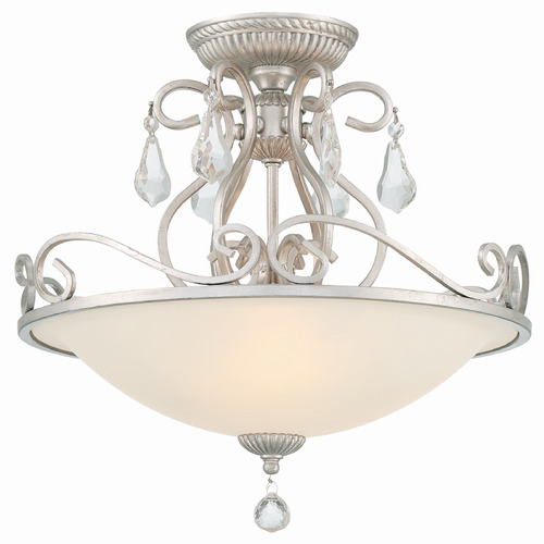 Crystorama Lighting Crystorama Lighting Ashton Olde Silver Semi-Flushmount Light 5010-OS-CL-S