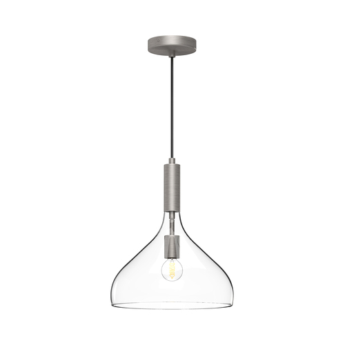 Alora Lighting Alora Lighting Belleview Brushed Nickel Pendant Light with Bowl / Dome Shade PD532312BNCL