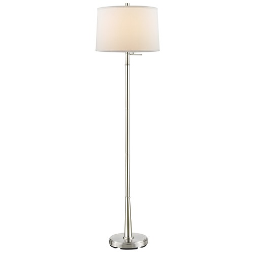 Design Classics Lighting Design Classics Denali Satin Nickel Floor Lamp with White Drum Shade  DCL 6991-09 SH7212