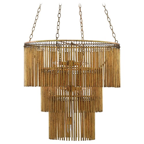 Currey and Company Lighting Mantra Chandelier in Gold Leaf by Currey & Company 9000-0247