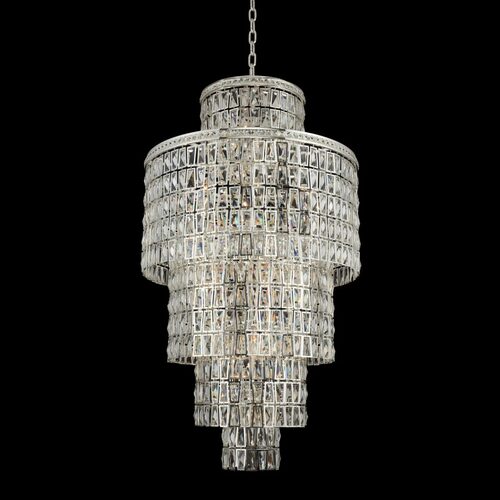 Allegri Lighting Allegri 32-Inch Wide Foyer Pendant in Silver by Allegri Crystal 033252-014-FR001