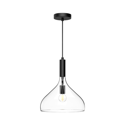 Alora Lighting Alora Lighting Belleview Matte Black Pendant Light with Bowl / Dome Shade PD532312MBCL