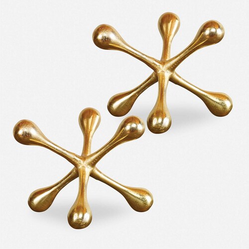 Uttermost Lighting Harlan Objects Set of 2 in Brass by Uttermost Lighting 18964