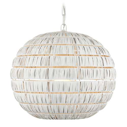 Currey and Company Lighting Currey and Company Panopolis White Pendant Light with Globe Shade 9000-1237