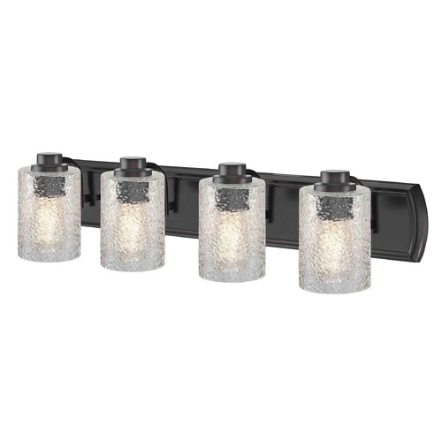 Design Classics Lighting Transitional Textured Glass 4-Light Bath Wall Light in Bronze 1204-36 GL1060C