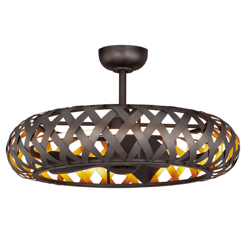 Maxim Lighting Maxim Lighting Weave Bronze Gilt & Gold LED Ceiling Fan with Light 61010BZGTGLD
