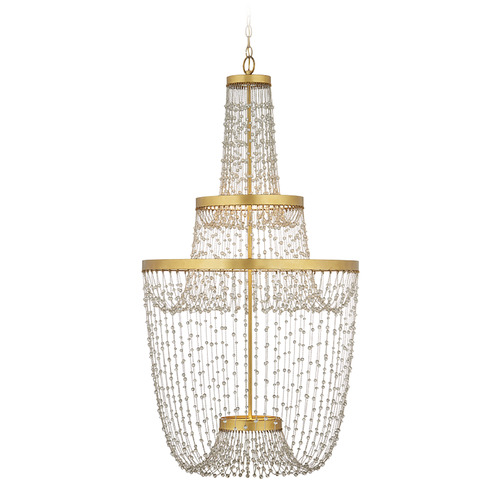 Currey and Company Lighting Currey and Company Mademoiselle Contemporary Gold Leaf & Gold LED Chandelier 9000-1238