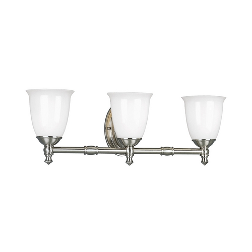 Progress Lighting Victorian Bathroom Light in Brushed Nickel by Progress Lighting P3029-09
