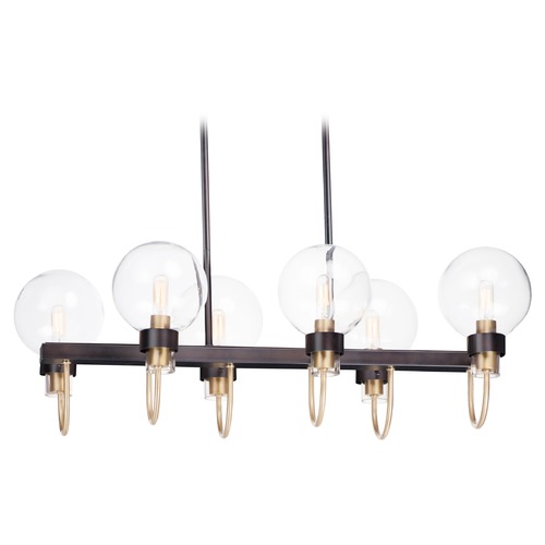 Maxim Lighting Bauhaus Bronze & Satin Brass Chandelier by Maxim Lighting 30519CLBZSBR