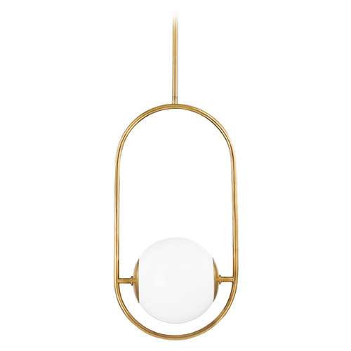 Corbett Lighting Corbett Lighting Everley Vintage Brass Pendant Light with Globe Shade 273-42-VB