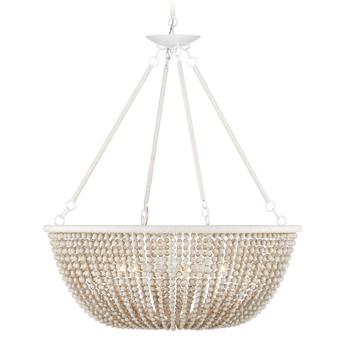 Currey and Company Lighting Currey and Company Wychwood Sugar White & Sandstone & White Chandelier 9000-1240