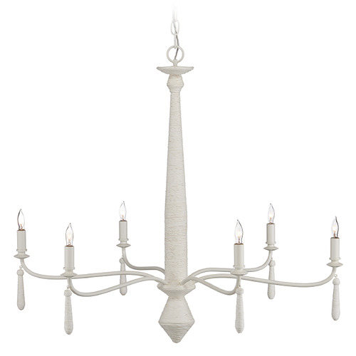 Currey and Company Lighting Currey and Company Donnybrook Snow White & White Chandelier 9000-1241