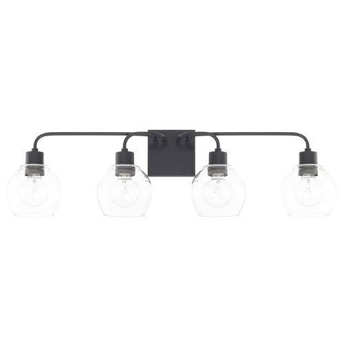 HomePlace by Capital Lighting Tanner 34-Inch Vanity Light in Matte Black with Clear Glass 120041MB-426