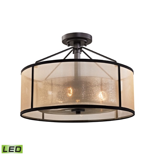 Elk Lighting Mercury Glass LED Semi-Flushmount Light Oil Rubbed Bronze Elk Lighting 57024/3-LED
