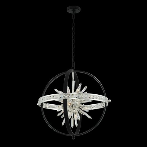 Allegri Lighting Angelo 26-Inch Pendant in Black & Polished Silver by Allegri Crystal 033651-050-FR001