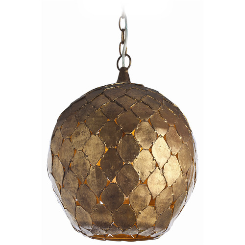 Arteriors Home Lighting Osgood Pendant in Antiqued Gold Leaf by Arteriors Home 46576