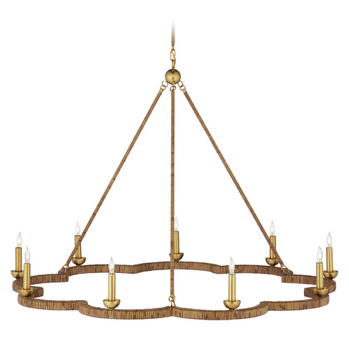 Currey and Company Lighting Currey and Company Suzanne Duin Savoie Natural & Contemporary Gold Leaf Chandelier 9000-1244