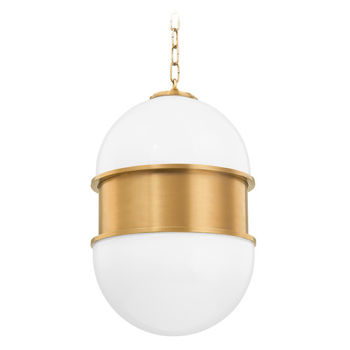 Corbett Lighting Corbett Lighting Broomley Vintage Brass Pendant Light with Bowl / Dome Shade 272-42-VB