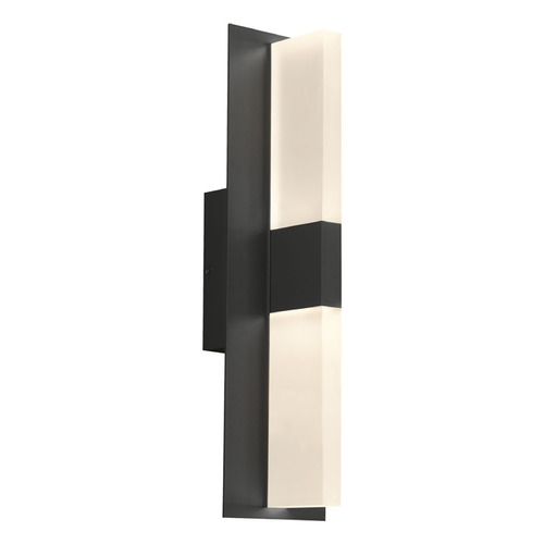 Visual Comfort Modern Collection Lyft 18-In 2700K LED Outdoor Light in Black with Diffuser by VC Modern 700OWLYT82718DBUNVS