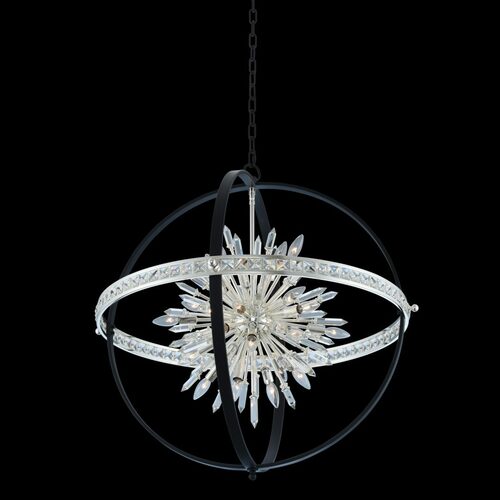 Allegri Lighting Angelo 36-Inch Pendant in Black & Polished Silver by Allegri Crystal 033652-050-FR001