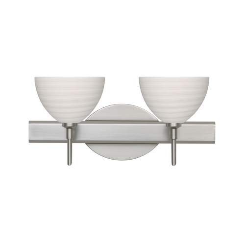 Besa Lighting Modern Bathroom Light Grey Glass Satin Nickel by Besa Lighting 2SW-4679KR-SN