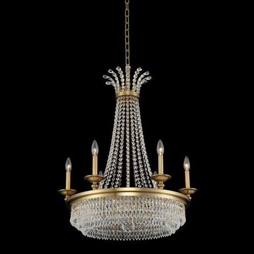 Allegri Lighting Tavo 6-Light Crystal Chandelier in Winter Brass by Allegri Crystal 033970-044-FR001