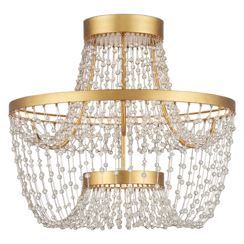 Currey and Company Lighting Mademoiselle Semi-Flush in Gold Leaf by Currey & Company Lighting 9000-1327