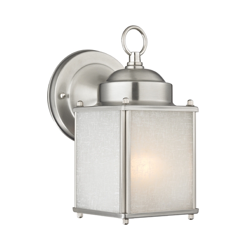 Design Classics Lighting Small Square Outdoor Wall Light with White Frosted Linen Glass 544 SN