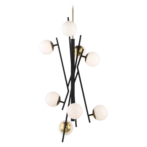 George Kovacs Lighting Alluria LED 8-Light Chandelier in Weathered Black & Autumn Gold by George Kovacs P359-618-L