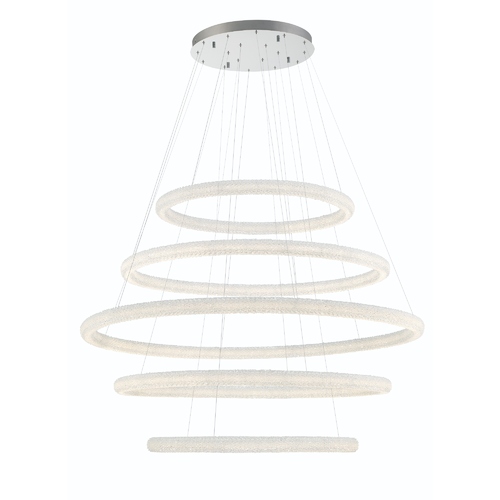 Eurofase Lighting Sassi 5-Tier 60-Inch LED Chandelier in Chrome by Eurofase Lighting 43928-019