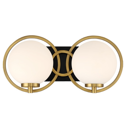 Savoy House Savoy House Lighting Alhambra Matte Black with Warm Brass Bathroom Light 8-6180-2-143