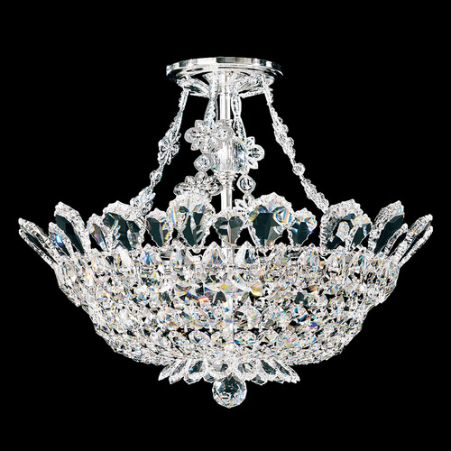 Schonbek Lighting Schonbek Worldwide Lighting Trilliane Polished Stainless Steel Semi-Flushmount Light 5796R