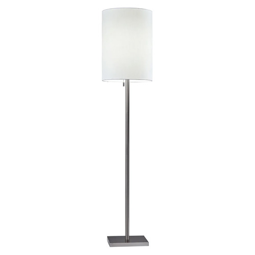 Adesso Home Lighting Adesso Home Liam Brushed Steel Floor Lamp with Cylindrical Shade 1547-22