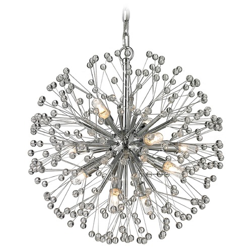 Elk Lighting Mid-Century Modern Crystal Cluster Chandelier Chrome Starburst by Elk Lighting 11545/9