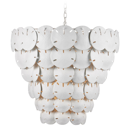 Currey and Company Lighting Currey and Company Marjorie Skouras Tulum White & Sugar White Chandelier 9000-1252