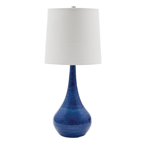 House of Troy Lighting Scatchard Stoneware Blue Gloss Table Lamp by House of Troy Lighting GS180-BG