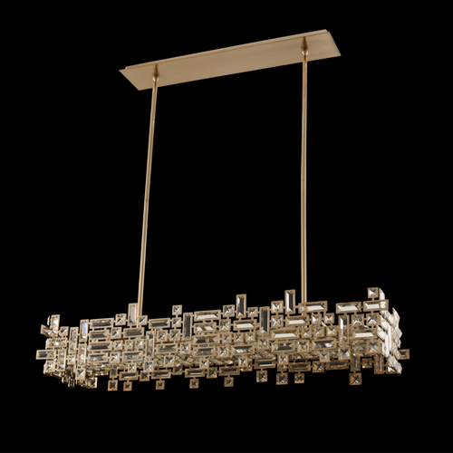 Allegri Lighting Allegri Crystal Vermeer Brushed Champagne Gold Island Light 11199-038-FR001